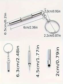 1pc 3 In 1 Multifunctional Eyeglass Screwdriver - The Ultimate Portable Eyeglass Repair Tool!, Tools For Men - Silver - View 5