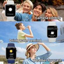 Nuevo Reloj Inteligente, Compatible con iOS/Android, Soporte Multilingüe, Notificaciones de Llamadas y Mensajes, Uso Diario y Regalo de Vacaciones, Diseño de Moda, Pantalla de Alta Definición - Multicolor - Ver 5