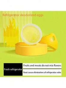 Refrigerator Deodorizing And Refreshing Agent, Lemon Essential Oil, Refrigerator, Freezer, Freezer, Household Purification Deodorizing And Refreshing Agent, Deodorizing Egg Shaped Deodorizer - Multicolor - View 3