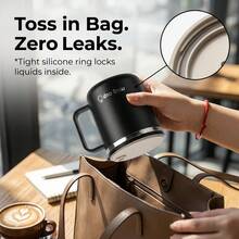 Double Layer Insulated Milk Coffee Mug With Sliding Lid Portable Sealed 304 Stainless Steel Thermal Cup For Cold And Hot Drinks - Multicolor - View 5