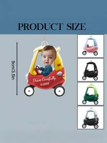 2D Flat, 1pc Personalized Custom Photo And Text Car Ornament, Drive Carefully Car Hanger, Drive Carefully Daddy/Mommy, Car Decor, Gift For Dad/Mom, Drive Carefully, Car Ornament, Daddy Gifts, Ideal Gifts For Family, Friends, For Mother's Day - Multicolor - View 9