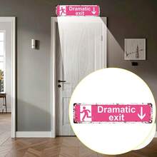 1pc Vintage Dramatic Exit /To The Left/Downward Direction/ Pvc Sign - Multipurpose 16x4 Inch Wall Hanging Decor For Home, Room, Bathroom, Bar, Cafe 100x400mm - Multicolor - View 5