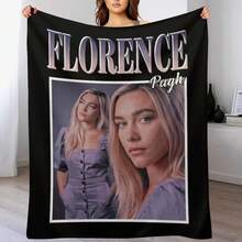 Day Gift For Florence Pugh 90'S Vintage Gifts For Music Fans Throw Blanket Soft Big Stuffeds Luxury Throw Moving Blankets - Black - View 1