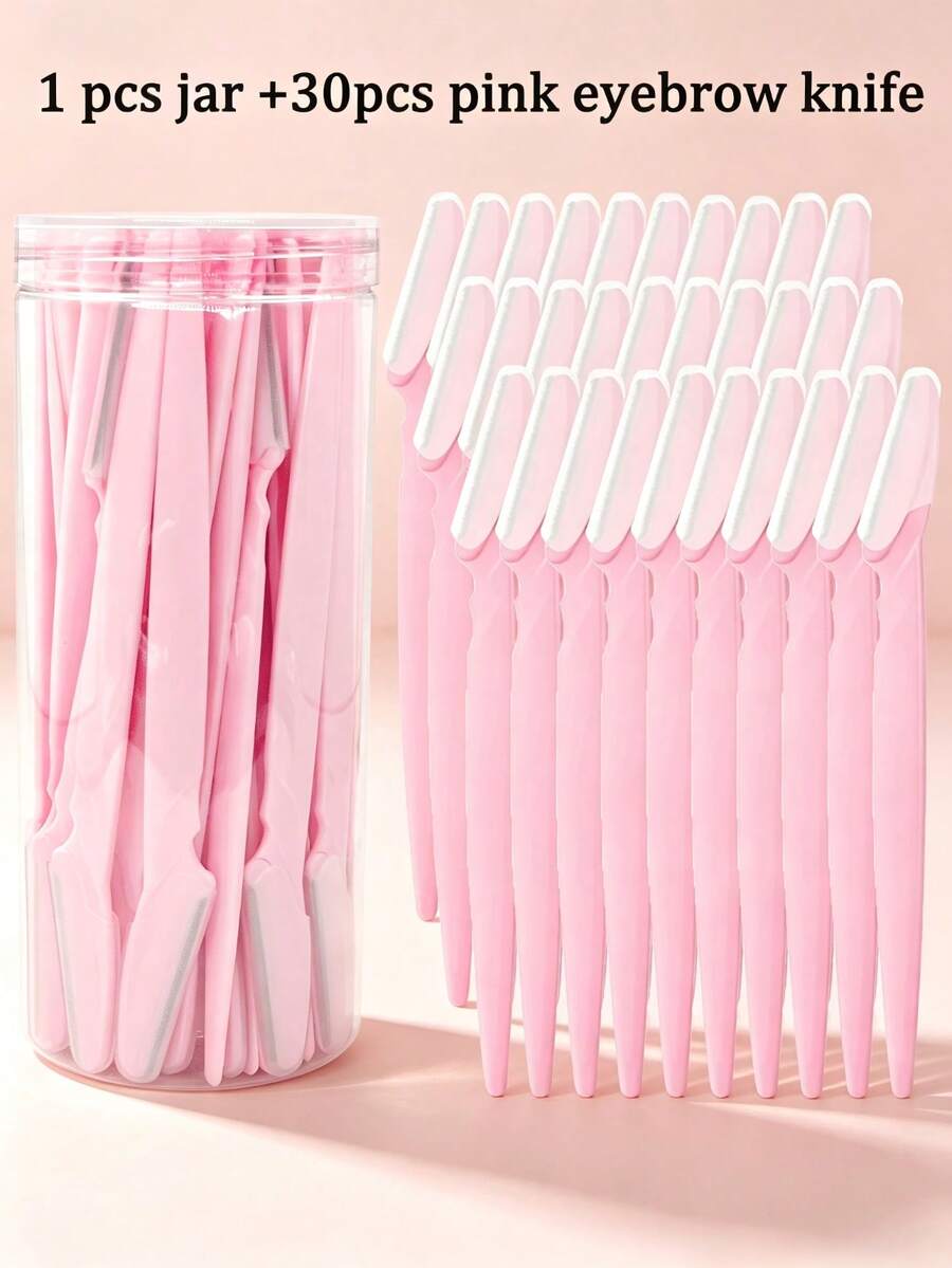 48 piezas Kit de herramientas para dar forma a las cejas para principiantes, Herramientas de maquillaje Navaja para cejas unisex, Herramientas de depilación