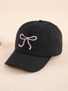 1pc Toddler Girls Embroidered Bow Baseball Cap, Adjustable Sun Protection Cute Casual Sports Hat, Suitable For Spring, Autumn, Summer Outdoor Daily Beach - Bow - View 10