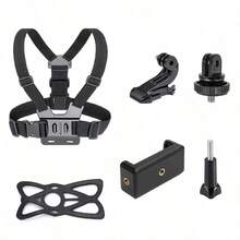 6pcs/Set Sports Camera Chest Strap Mount, Strap Fixer, And Quick Release Mounting Plate - Multicolor - View 8