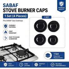 4PCS SABAF Gas Burner Caps, Stylish Black Stove Burner Covers, Durable Easy To Clean Gas Cooktop Burner Covers For Home Kitchen - View 13