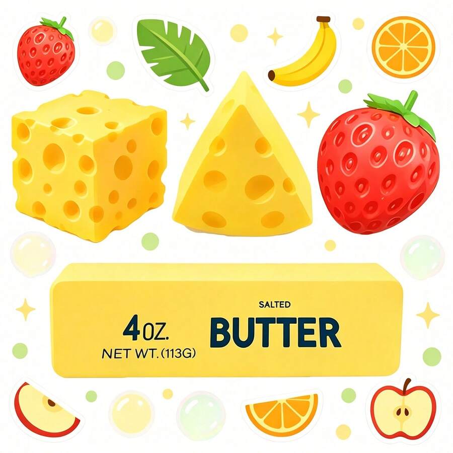 2pcs Strawberry Cheese Butter Squishy Toy Set, Squeeze Toy, Realistic Food Shape, Suitable For School Rewards, Multi-Piece Children's Party Favor Gift Set, Birthday Gift, Christmas, Halloween Gift, Random Color Random Style - Multicolor - View 1