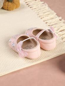 1 Pair Infant Flat Shoes Embroidered Design Flat Simple Versatile Sandals Suitable For Summer - Pink - View 4