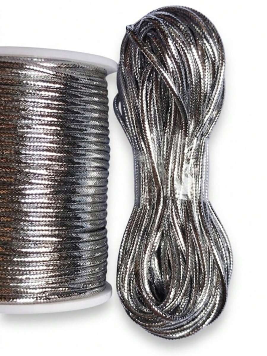 Metallic Cord Wire 0.5mm 1mm 1.5mm 3mm - Silver Gold - Silver 3mm - View 1