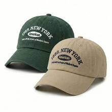 BONNY BOOM 1/2/3件可調節韓式休閒刺繡棒球帽，1989 New York USA 遮陽帽，中性純色遮陽帽，女款卡車司機帽，男款帽子，卡車司機，輕量防曬帽，多功能棒球帽，適合夏季戶外運動、日常穿著、海灘派對、旅行度假，中性，Y2K風格，送給朋友和家人的禮物，返校季、聖誕節、萬聖節假期禮物 - 彩色 - 查看 10