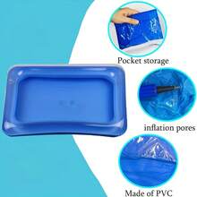 1pc Portable Collapsible Pool Cleaning Basin, Essential Above-Ground Pool Accessory, Used For Pre-Swim Cleaning, Foot Bath Basin - Multicolor - View 3