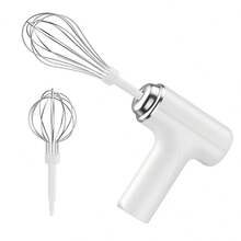 Portable Electric Handheld Milk Frother, With 2 Stainless Steel Stirring Heads, 3-Speed Adjustable, Cream Frother Egg Mixer, Suitable For Coffee, Protein Shakes, Baking Cakes - Multicolor - View 14