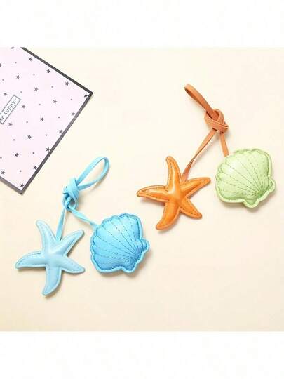 New Shell Pendant Keychain Starfish Pendant Bag Car Keychain Couple Pendant