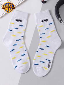 1/2 Pairs Warner Bros Cartoon Mid-Calf Socks, Unisex Super Hero Black & White  Socks - Multicolor - View 6