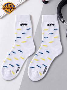 1/2 Pairs Warner Bros Cartoon Mid-Calf Socks, Unisex Super Hero Black & White  Socks - Multicolor - View 15