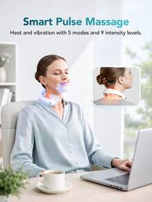 SKG K5-3 Pro Red Light Vibration Heating Neck Massager, Wireless Charging Wearable, 9-Level Pulse, 5 Massage Modes, App Control, Suitable For Home, Office, Travel, Unisex Gift - View 4