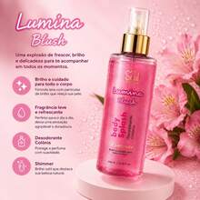 Body Splash Lumina Shimmer 200ml Soul Cosméticos – Desodorante Colônia com Brilho - Frutado E Amadeirado - Visão 3