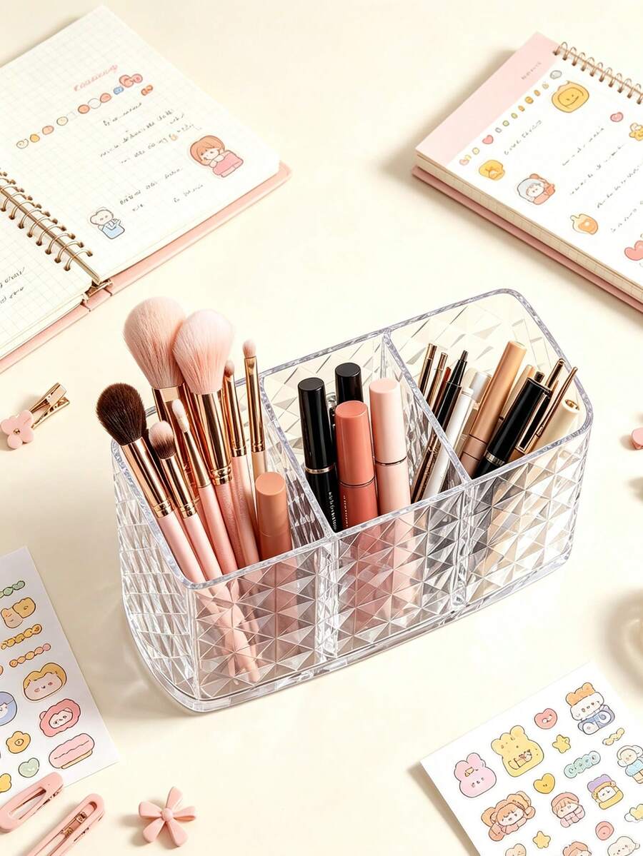Multifunctional Cosmetic Skincare Lipstick Makeup Brush Pen Storage Box Portable Container Desktop Organizer