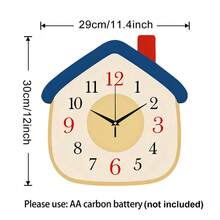 1pc 12"/16" Creative Small House Wall Clock, Ultra-Quiet Quartz Movement, No Ticking Sound, Suitable For Decorating Living Room, Bedroom, Office, Kitchen And Cafe, Perfect Decorative Gift For Friends And Family, Can Be Used For Room Decor, Bedroom Decor, Dorm Decor, Back To School Decor, School Surprise, Home Decor And School Supplies. - Decorative Wall Clock - View 13