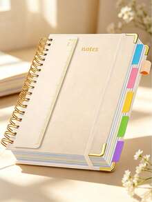 Spiral Notebook With Ruler - A5 Hardcover Double Spiral Bound Diary And Notebook, Easy To Flip, Detachable, College Ruled Thick Paper Double Line Spiral Notebook, Loose-Leaf Binder Notebook Diary Planner Sketchbook, For Creative Inspiration, Ideal Holiday Gift, Suitable For Work, School, Office And Home Use, 70 Pages Hardcover Notebook, 80GSM Thick Paper, Vintage Style, Horizontal Lines, Birthday Gift, Holiday Keepsake, Back To School Gift, Graduation Gift - Multicolor - View 2