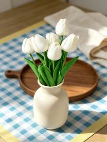 3pcs/6pcs Mini White Tulip Artificial Flowers, Wedding Home Decor, Realistic Fake Tulips Gifts Birthday Graduation - White - View 7