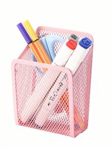 10pcs/1set Magnetic Mesh Pen Holder Powerful Magnet Square Minimalist Desk Organizer Box Iron Wire Pen Rack Strong Magnetic Iron Wire Pen Rack Suitable For Whiteboard Office Refrigerator Whiteboard Kitchen Storage Cabinet Office School Supplies - Multicolor - View 9