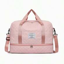 1 Large Capacity Travel Tote Bag For Women, Oversized Overnight Weekend Bag, Multi-Compartment, Wet And Dry Separation, Side Pocket, Shoe Compartment, Lightweight Diamond Pattern Luggage Bag, Suitable For Travel, Business Trips, Fitness - View 4