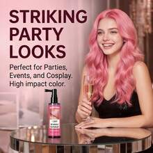 SUMIFANG Semprotan Pewarna Rambut Sekali Pakai Warna Pink 100ml, Pewarna Rambut DIY di Rumah, Formula Sederhana Mudah Dibilas, Tidak Menyumbat Helai dan Kutikula Rambut, Tidak Perlu Pemutihan, Cocok untuk Pewarnaan Rambut Gaya Jangka Pendek, Ciptakan Warna Rambut Modis yang Menarik Perhatian - Berwarna merah muda - View 5