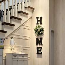 1 Set Spring Letter Wreath Home Decor WPC Wall Decor, Modern Hanging Farmhouse Home Decor Sign, Living Room Kitchen Housewarming Couple Gift, Summer Welcome Door Hanger, Mother's Day Decoration, Easter Decoration, Room Decor, Home Decor, Garden Decor, Wedding Decor, Home Decor Gift, Birthday Graduation - Multicolor - View 2