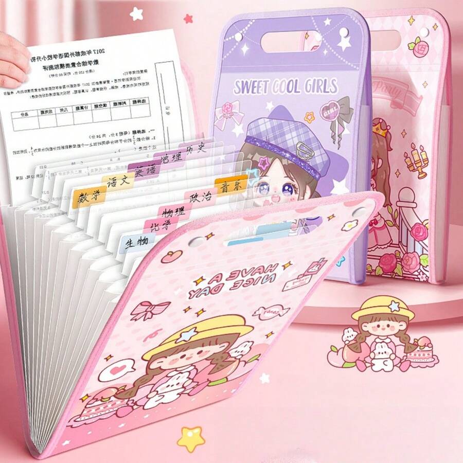 1pc-A4 Multi-Purpose Storage Folder, Large Capacity - Multi-Layer Accordion Bag, Suitable For Test Paper Sorting, File Organization, Receipt Storage, Etc., Document Organization Storage Bag, Very Suitable For Students And Office Personnel, Student Stationery, Office Supplies, Suitable For School Use, Suitable For Back To School Season