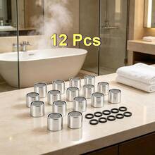 6/12pcs, Water-Saving Faucet Aerators, Stainless Steel Tap Nozzle With Fine Mesh Filter, Flow Restrictor For Kitchen And Bathroom Sinks, Universal Thread Replacement Bubbler Set - Multicolor - View 1
