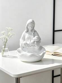 1件聖母瑪利亞雕像 神聖宗教小雕像 桌面家居裝飾 文藝復興風聖誕禮物 - A1 - 查看 6