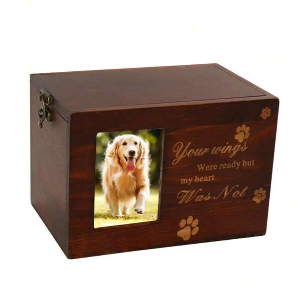 Pet Cremation Urn Ash Urns For Dogs Casket Wooden Box Commemorate Memory Box UK
