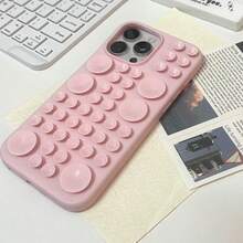 1pc Liquid Silicone Large Window Pink Phone Case With Suction Cup, Compatible With IPhone 17 16 15 14 13 Promax, Soft Reliable High-Quality Fashion Shockproof Anti-Drop Back Cover, Non-TPU Imitation - Pink - View 3