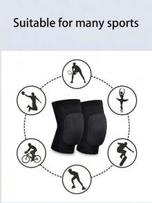 2 Packs, Thickened Dance Sponge Knee Pads, Suitable For Sports And Fitness, Kneeling, Dancing, Fitness Protection, With Shock Absorption Function, Essential Knee Pad Accessories For The Gym, Providing Knee Support And Exercise Protection. - Black - View 7