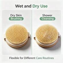 Round Bath Scrub Brush With Soft Bristles For Back Scrubbing, Body Scrubbing, Home Use, Bathing Tool For Men And Women - Apricot - View 4