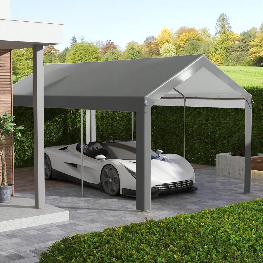 10 X 20ft Carport Roof, UV Resistant Canopy Replacement, Fits 84C-378V00 And 84C-206 Series, Dark Gray - 235.75 L X 117.25 W - View 1