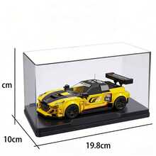 310pcs Yellow GT4 Racing Car Building Block Model With Rear Wing, Realistic Tires, Detailed Sports Car Assembly Toy For Boys, Car Enthusiasts, DIY Collectible, Halloween And Christmas Gift - Multicolor - View 3
