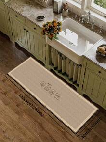 1pc Linen Texture Bear Print Diatomaceous Earth Kitchen Mat, 3.5mm, Sponge Absorbent Layer, Anti-Slip Rubber Bottom, Pressure Relief & Oil-Resistant, Suitable For Kitchen, Bathroom, Entryway, Laundry Room - View 7