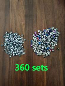100pcs 10mm(0.394in) Mixed Color Crystal Rivets, Suitable For DIY Leather Crafts, Wallets, Garments - B - View 12