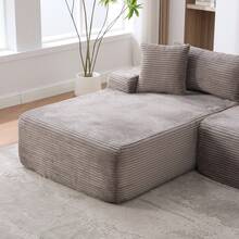 Modular Chenille Sofa Gray 4 Seat - Easy To Move - 灰色四座 - 查看 9