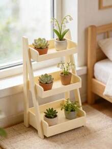 3-Tier DIY Mini Dollhouse Display & Storage Rack, Multi-Scene Desktop Display Stand, Suitable For Mini Figures And Mini Snacks, Ideal Photography Prop And Personalized Gift, Bedroom, Kitchen, Bathroom, Living Room, Beach And Small Shop Layout Decoration - New Model - View 1