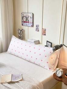 1 Stück 100% Premium Rosa Kleines Herz Muster Kissenbezug (Kissenfüllung nicht enthalten), weich & atmungsaktiv, Umschlagverschluss, geeignet für Bett, Sofa, Wohnzimmer und andere Heimdekoration, Landhausstil, Größe 20"X54". Kissenbezug Dekoration, Unisex, maschinenwaschbar. - Pink - Übersicht 4