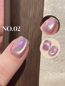 12ML2026 طلاء أظافر جل جديد لعيد الحب ربيع/صيف، أزرق أورورا آيسلندي سحابي بنقشة بروكيد لامع براق بتأثير عين القطة والألعاب النارية، أزرق-بنفسجي بورسلين، يتطلب استخدام طبقة أساس وطبقة علوية، يتطلب مصباح UV، طلاء جل نباتي - متعدد الألوان - مشاهدة 14