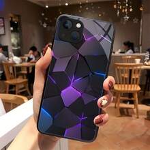 [Envío en 24h desde DE/FR/ES] Funda de vidrio templado con patrón de mármol para 15 Pro Max/15 Pro/15 Plus, 14 Pro Max/14 Plus/14 Pro/14, 13 Pro Max/13 Pro/13, 12 Pro Max/12 Pro - Funda protectora suave y a prueba de golpes - 1 pieza de imagen a color - Ver 3