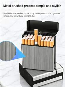 1pc Rhinestone Shiny Cigarette Case, Large Capacity Holds 40 Thick Cigarettes, One-Touch Flip Lid, Anti-Drop Compartment Cigarette Storage Box, Luxury Birthday Housewarming Gift For Men And Dad - Multicolor - View 10