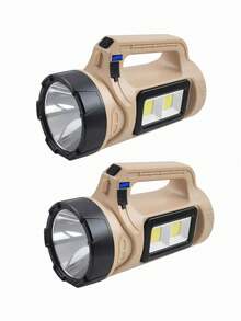 2pcs Portable Handheld LED Solar Spotlight Flashlight, IP44,One Key Control 4 Modes High Bright Search Light, Type-C Solar Dual Charge Waterproof Camping Lantern With Emergency Strobe Function - IP44 - View 12