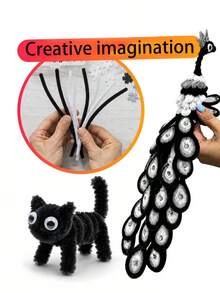 黑白雙色 DIY 毛根組，兒童親子手工創意材料，送給家人與朋友的最佳禮物 - 多色 - 查看 6