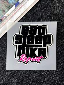 「Eat Sleep Ride Repeat」防水自行車貼紙，優質 PVC 材質耐磨防刮貼花，適用於公路車、山地車及戶外使用 - 彩色 - 查看 4